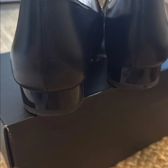 Coach Isabel Black Leather Loafers with Silver Hardware - Picture 6 of 8